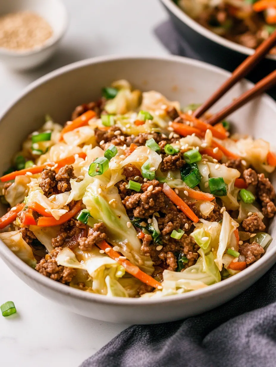 Sauté asiatique bœuf haché et chou