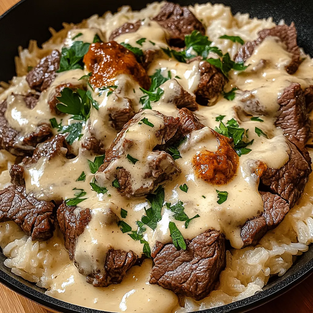 Steak & Riz fromage facile
