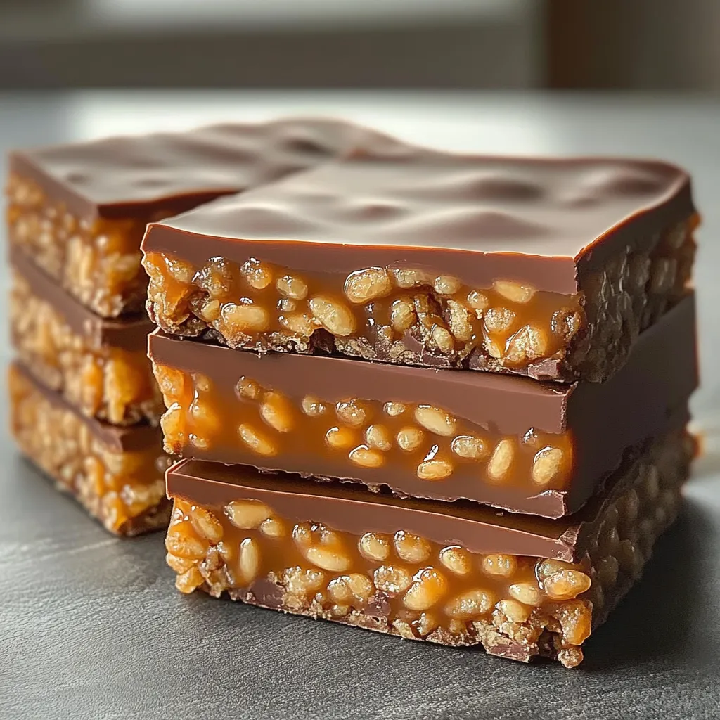 Barres caramel croustillantes