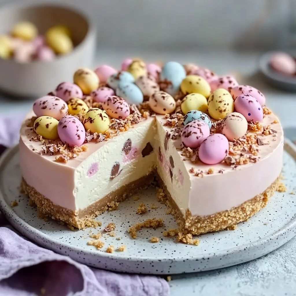 Recette de Cheesecake sans Cuisson aux Mini Eggs de Pâques