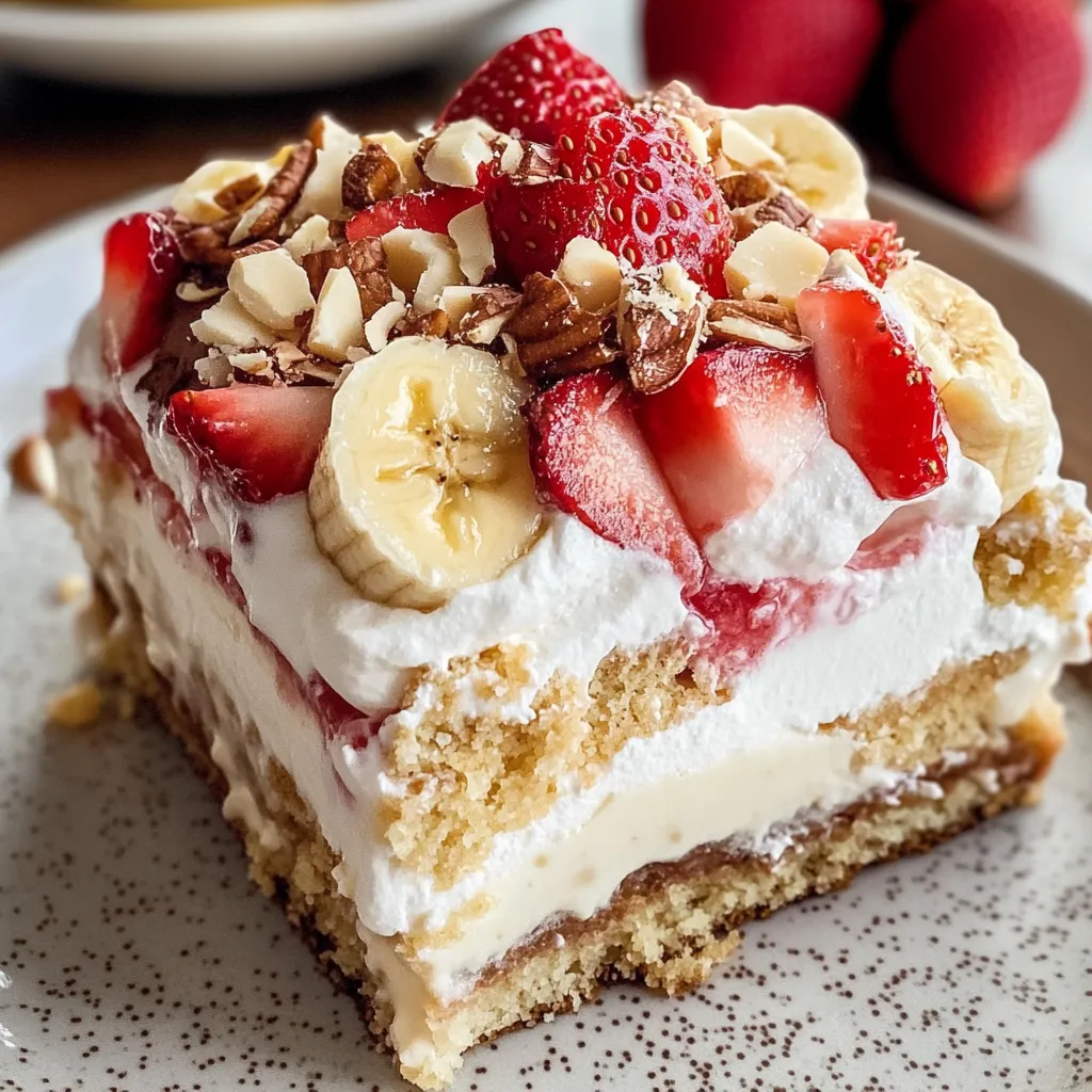 Délicieux Gâteau Banane et Fruits