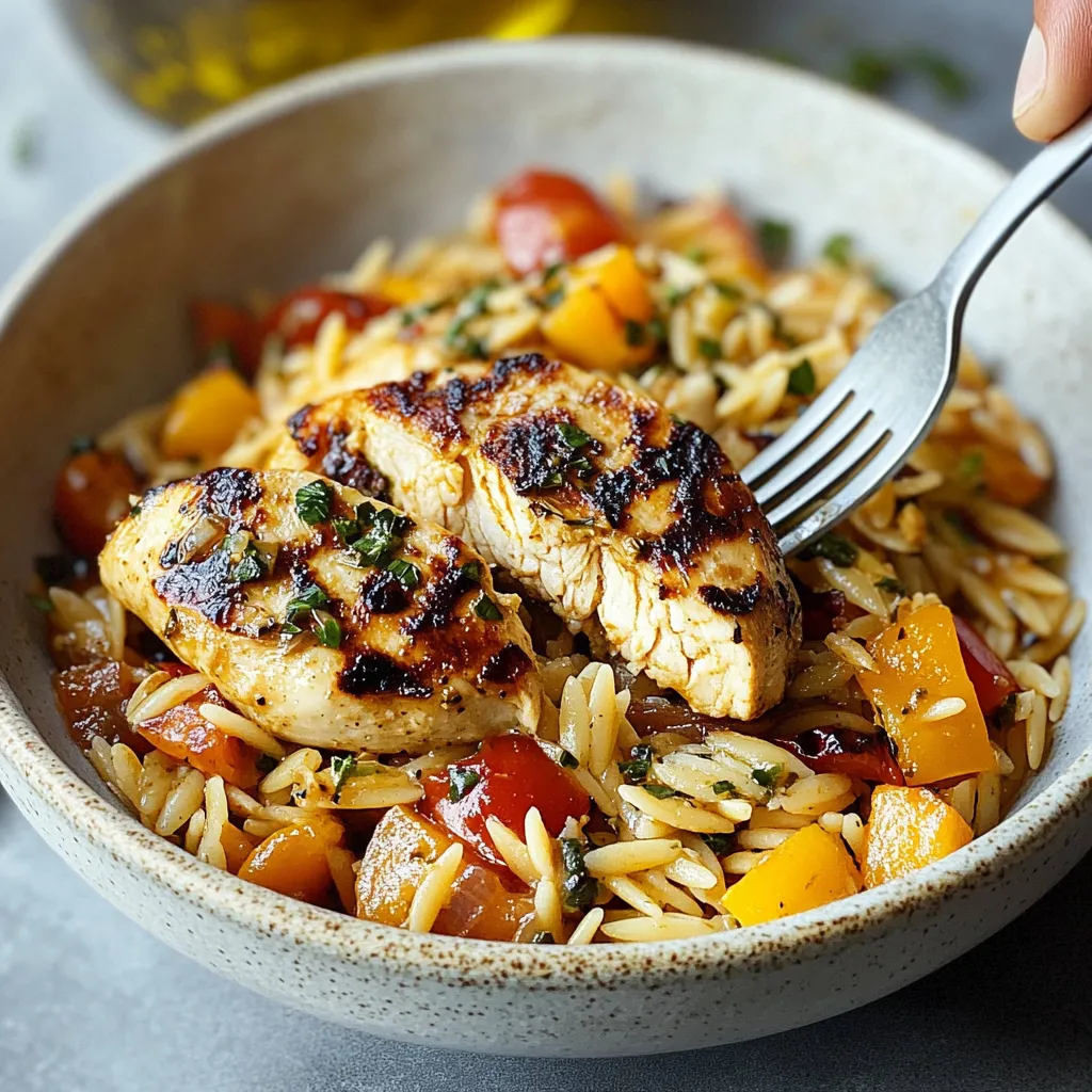 Délicieuse recette de poulet méditerranéen avec orzo