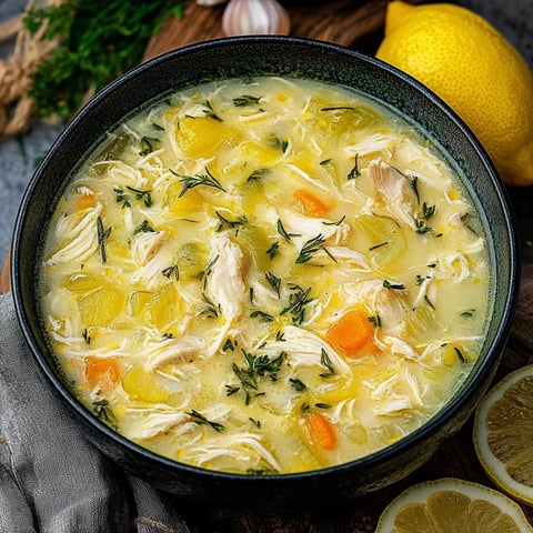 Soupe Grecque au Poulet Citron